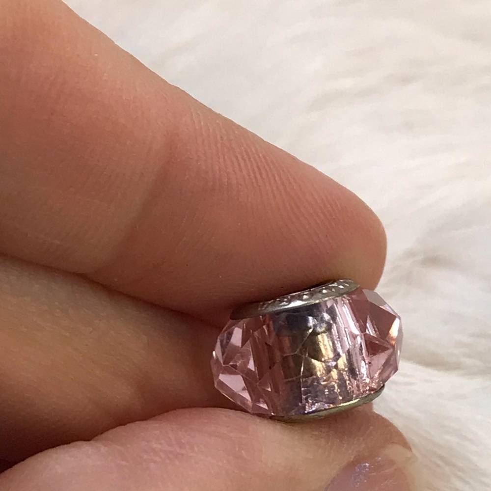 Pandora Pink Faceted Charm Murano Glass Bead - Picture 5 of 7